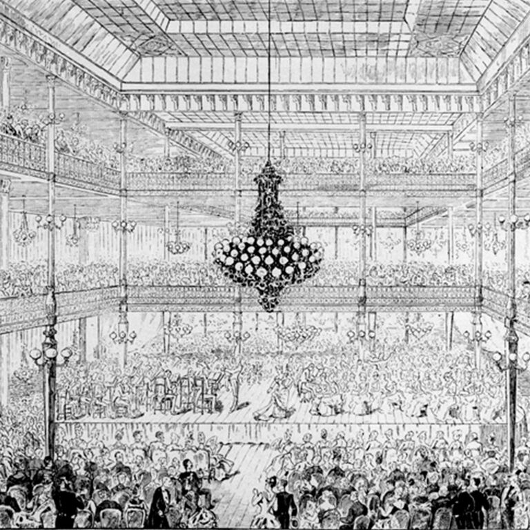 Interior of Le Bon Marché, Paris. 1875.