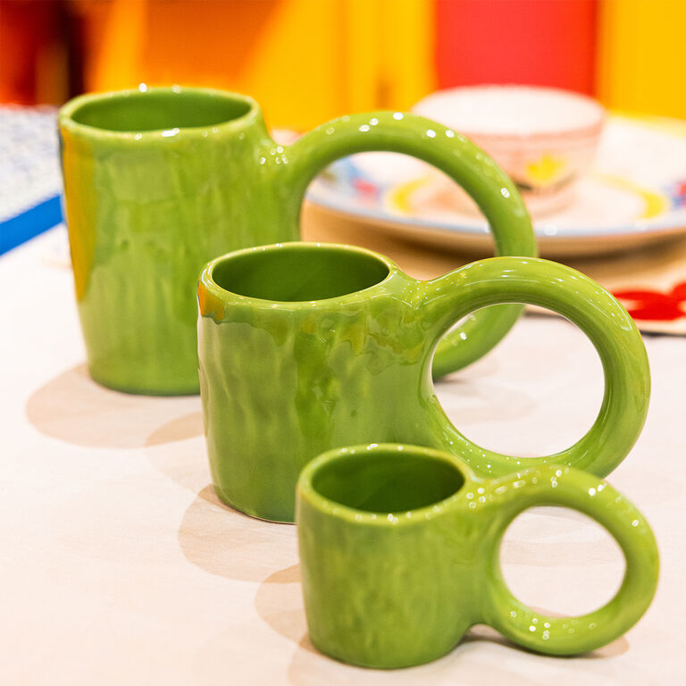 Tasse à café en céramique faite à la main, grande taille, 6 pièces, tasse  en dentelle, couleur mélangée – acheter aux petits prix dans la boutique en