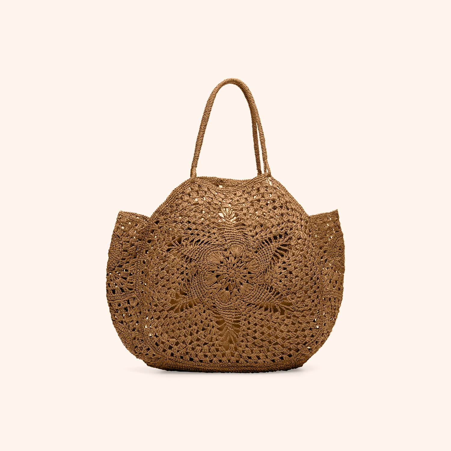 Panier rond floral en crochet