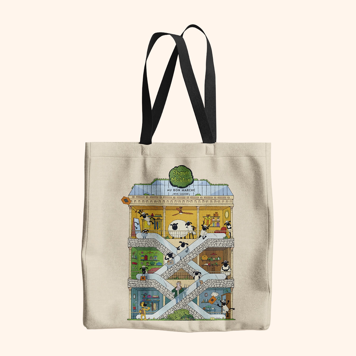 Totebag Shaun Le Mouton "Escalator"