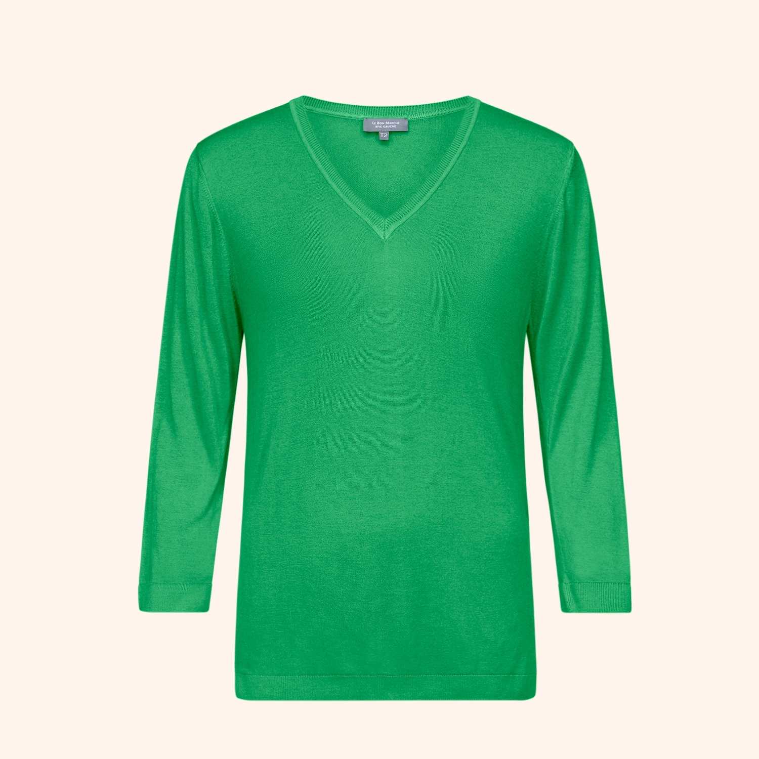 T-shirt col V manches 3/4