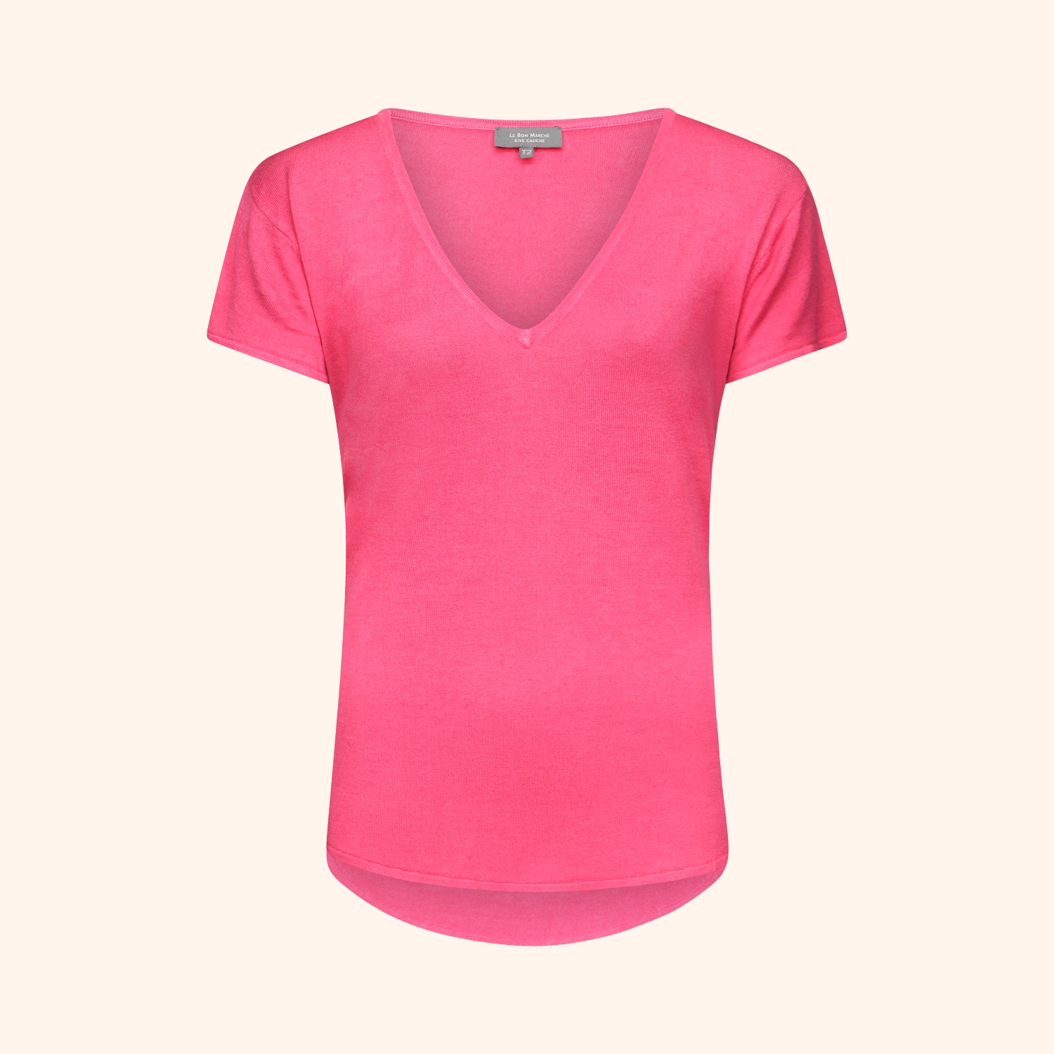 T-shirt col V manches courtes