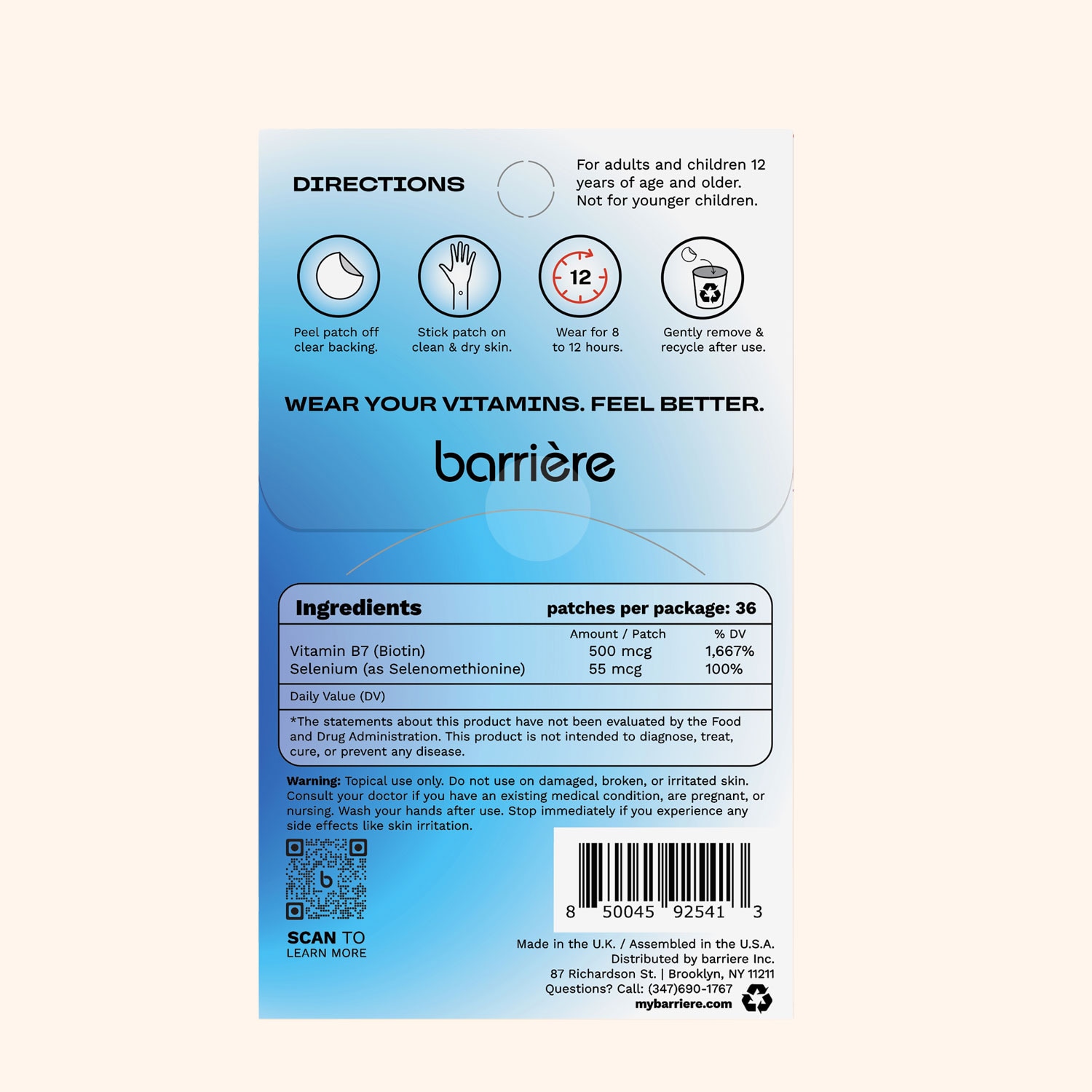 CALL OF BEAUTY Biotin Patch 36pk- Black Diamond