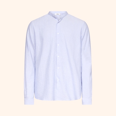 Chemise col mao en crépon , , hi-res