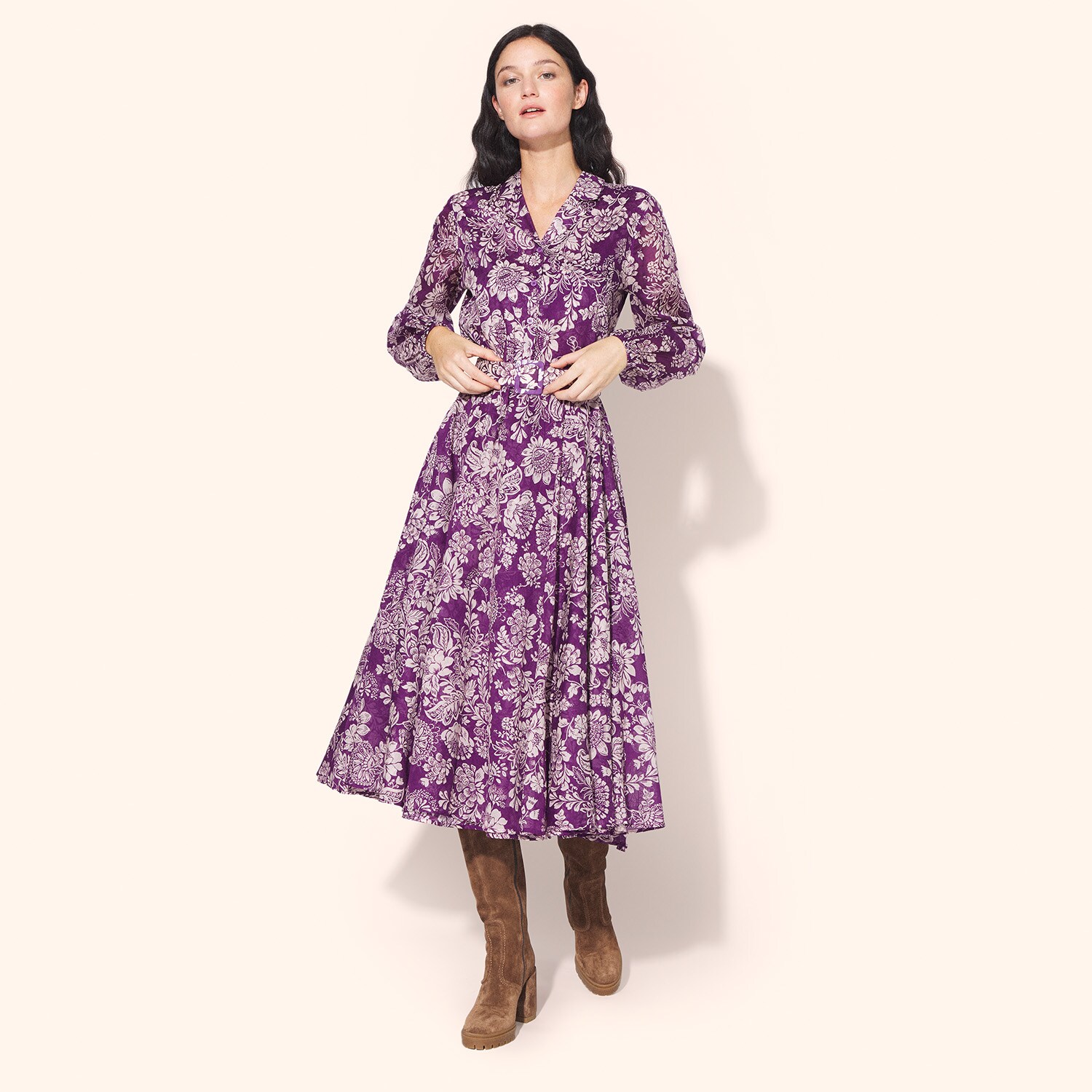 Robe ceinture imprimé fleurs