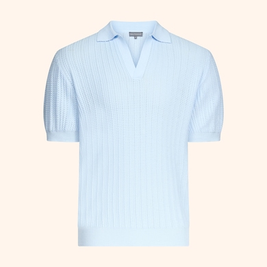 Polo armur&eacute; col skipper, , hi-res