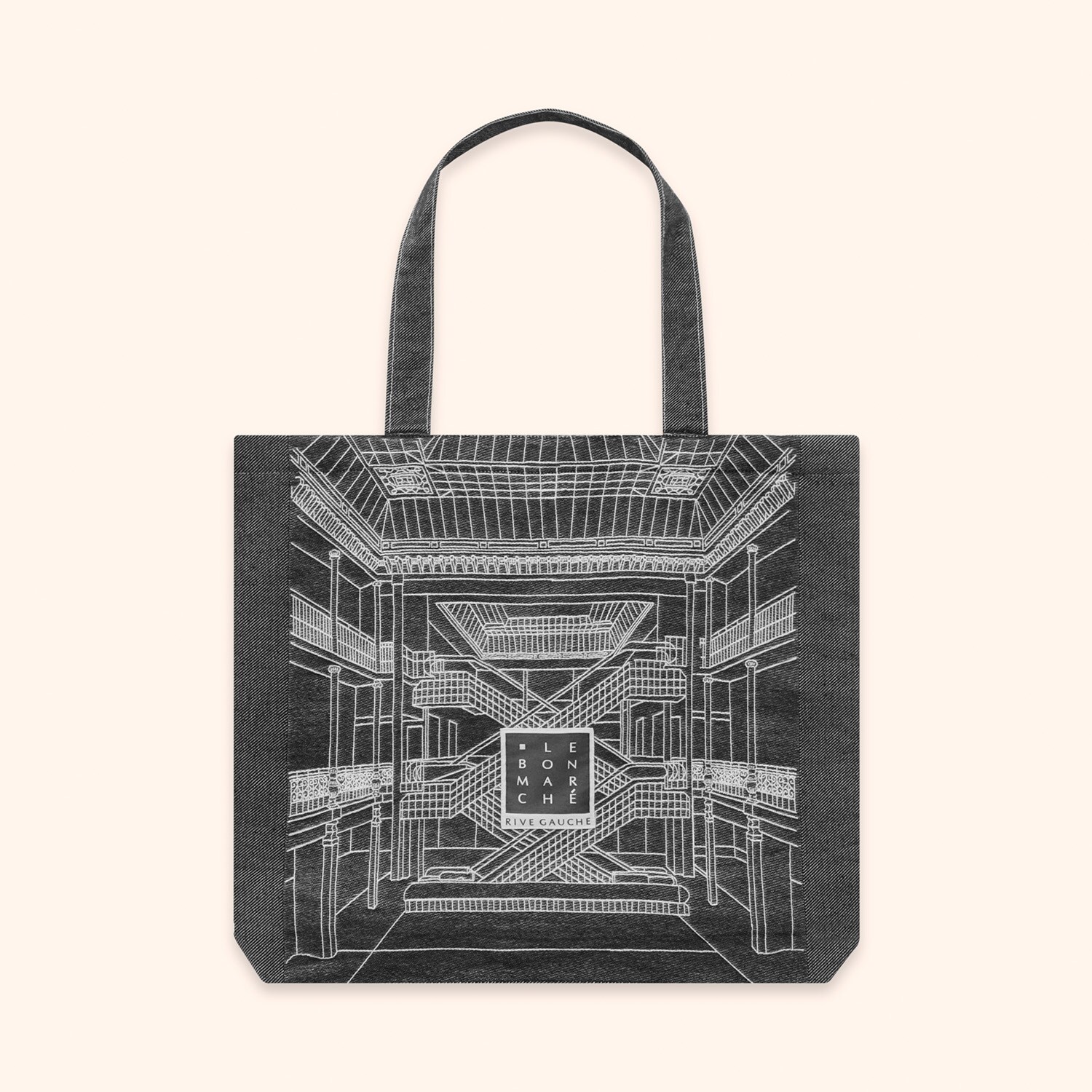 Cabas jacquard motif escalator