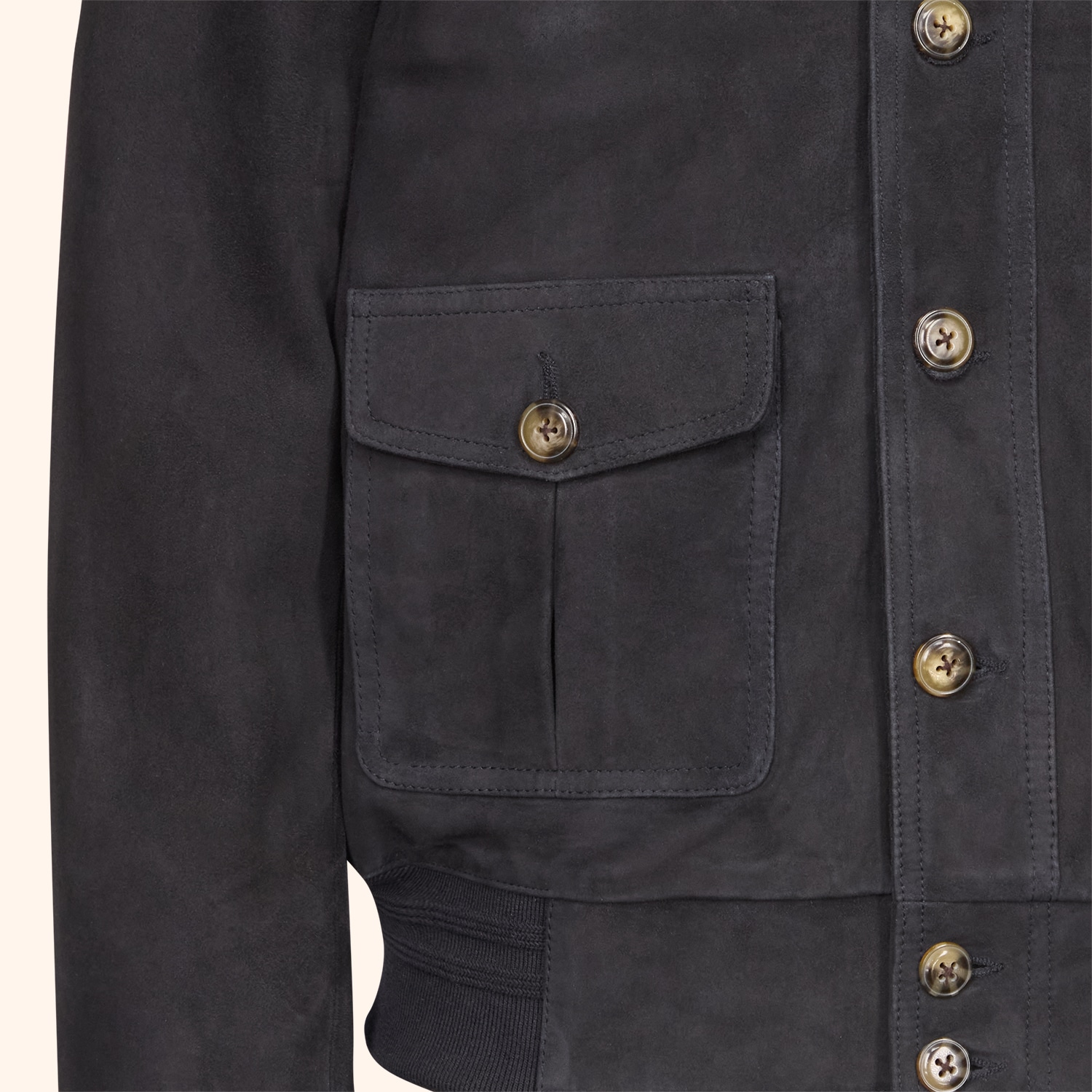 Blouson suede grandes poches