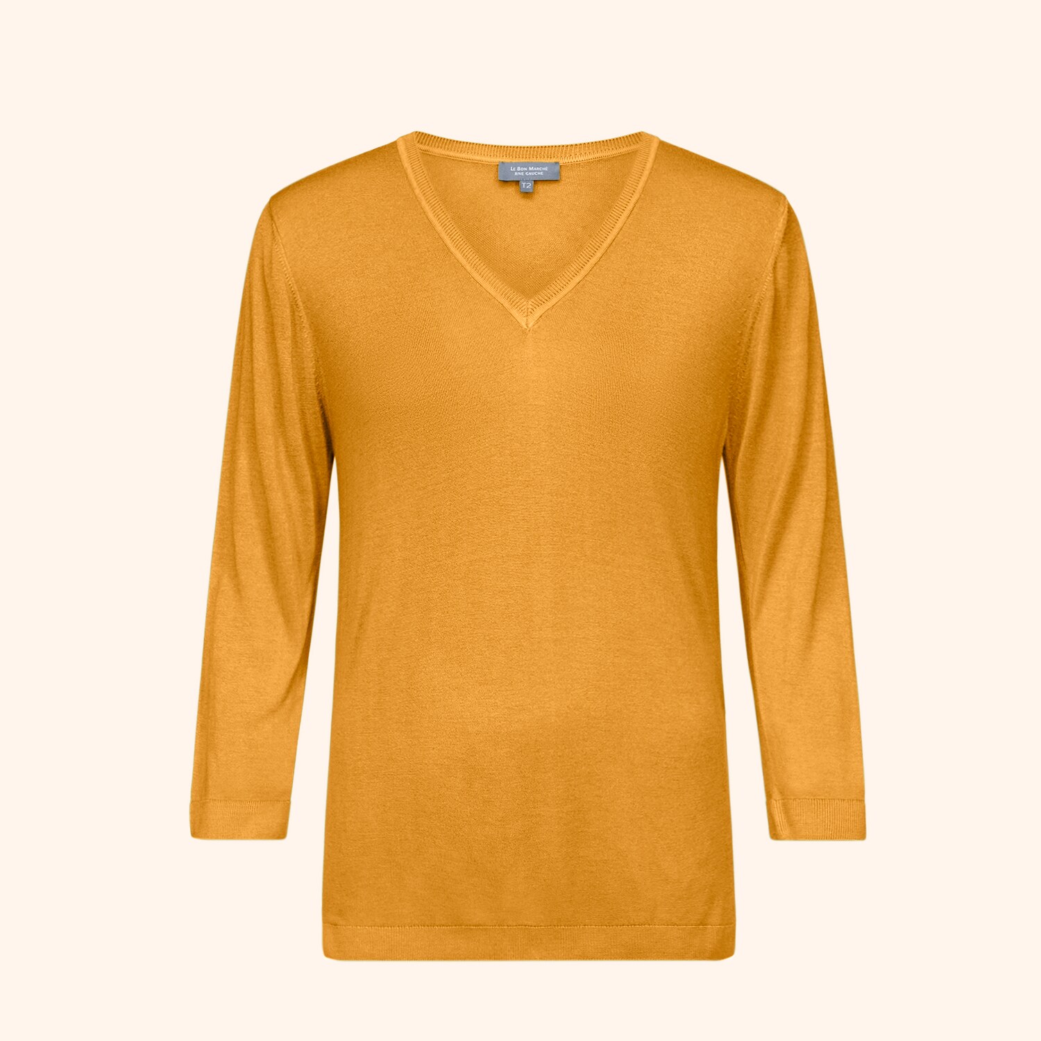 T-shirt col V manches 3/4