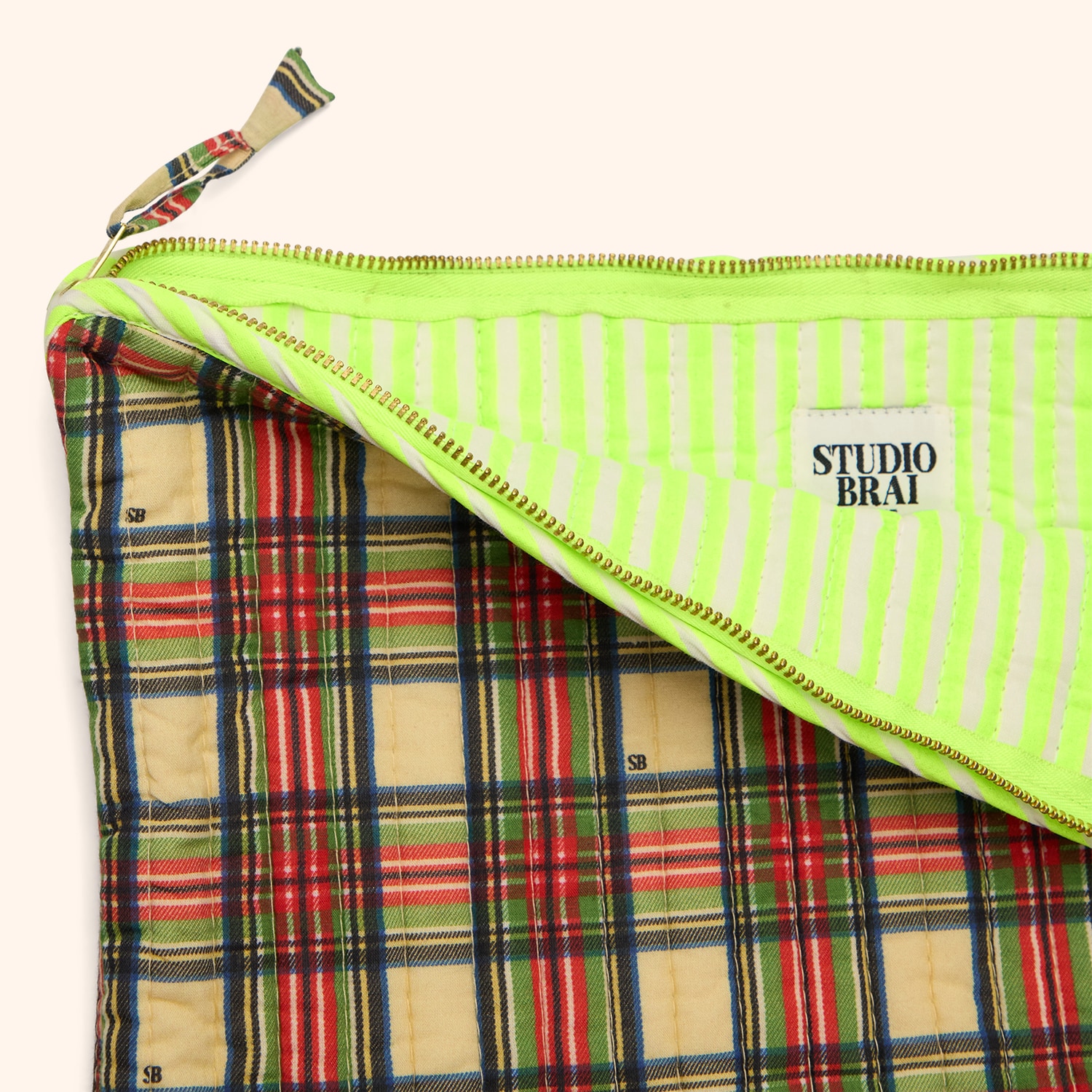 Computer pouch santa tartan