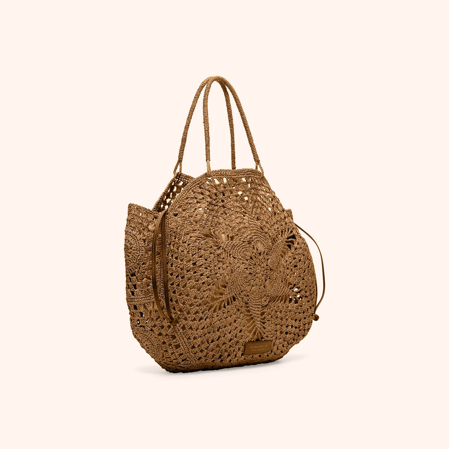 Panier rond floral en crochet