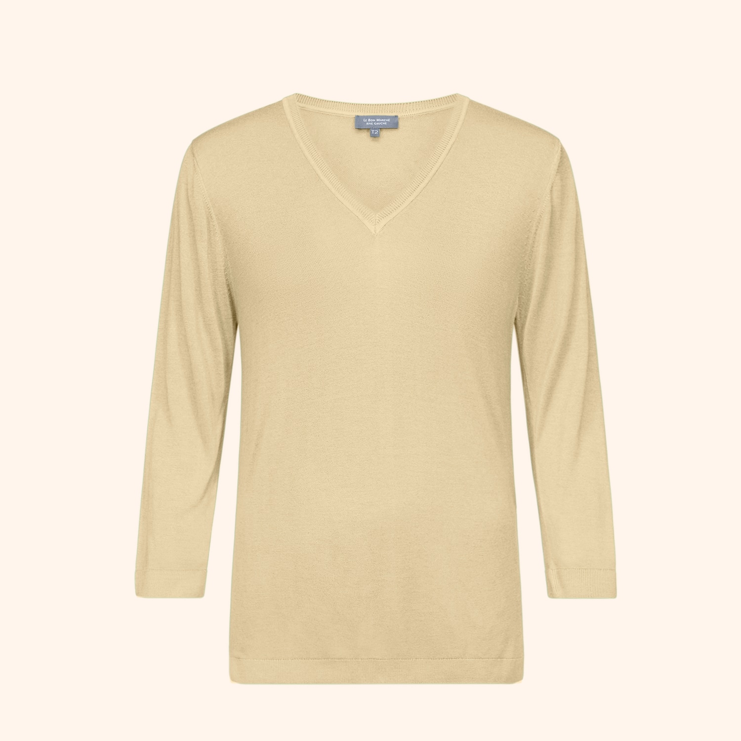 T-shirt col V manches 3/4
