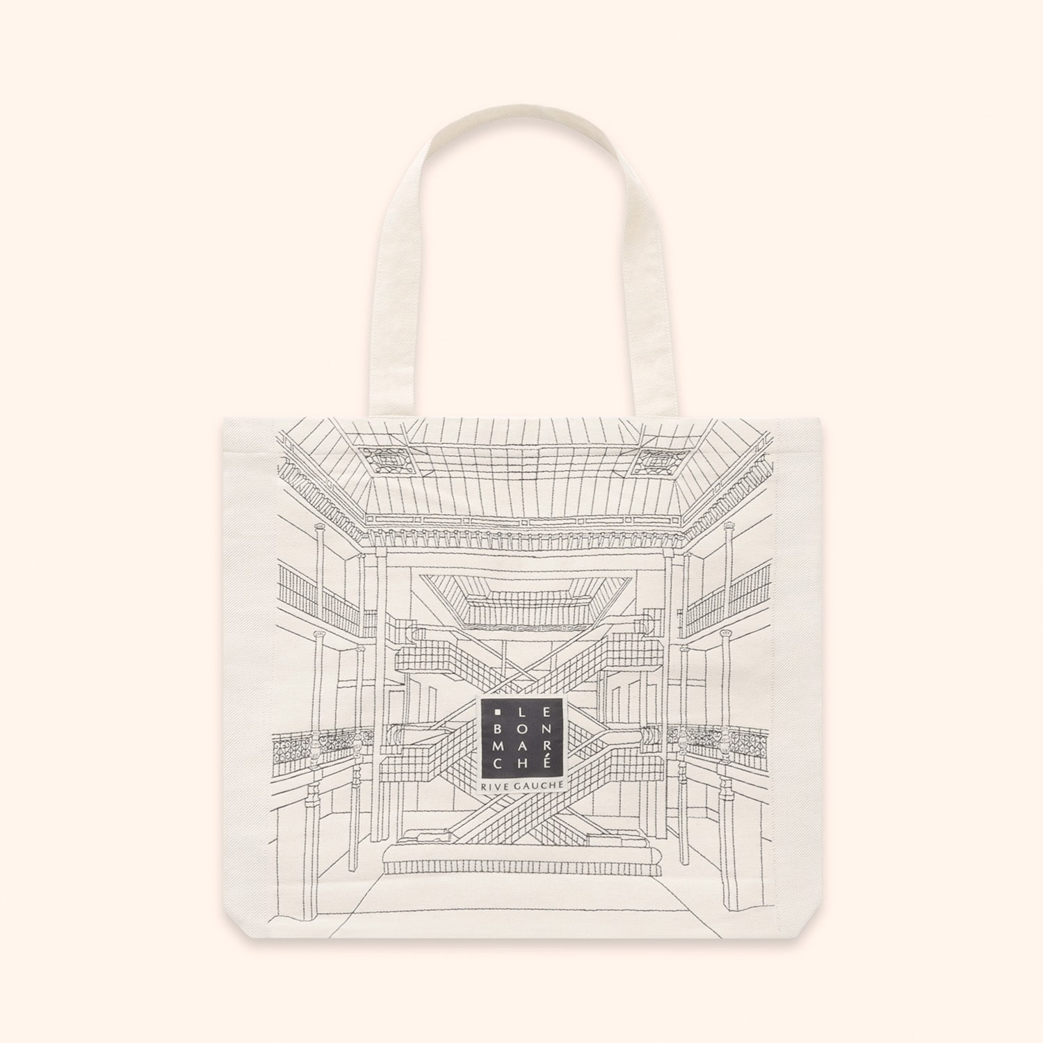 Cabas jacquard motif escalator