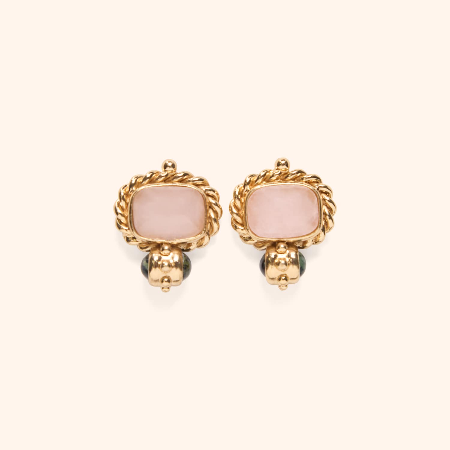 Boucles d'oreilles Amarante cabochons