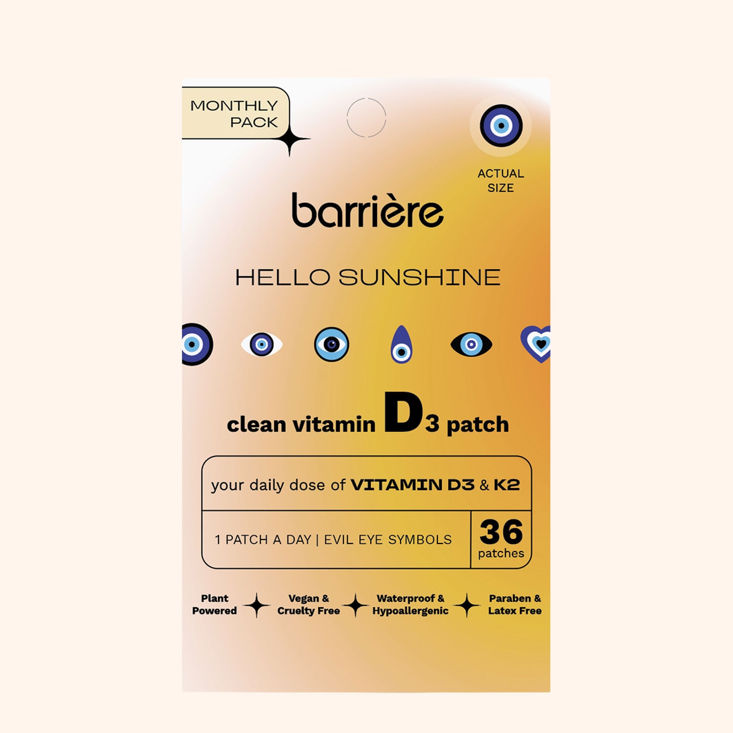 HELLO SUNSHINE Vitamin D3 Patch 36pk - Evil Eye Symbols