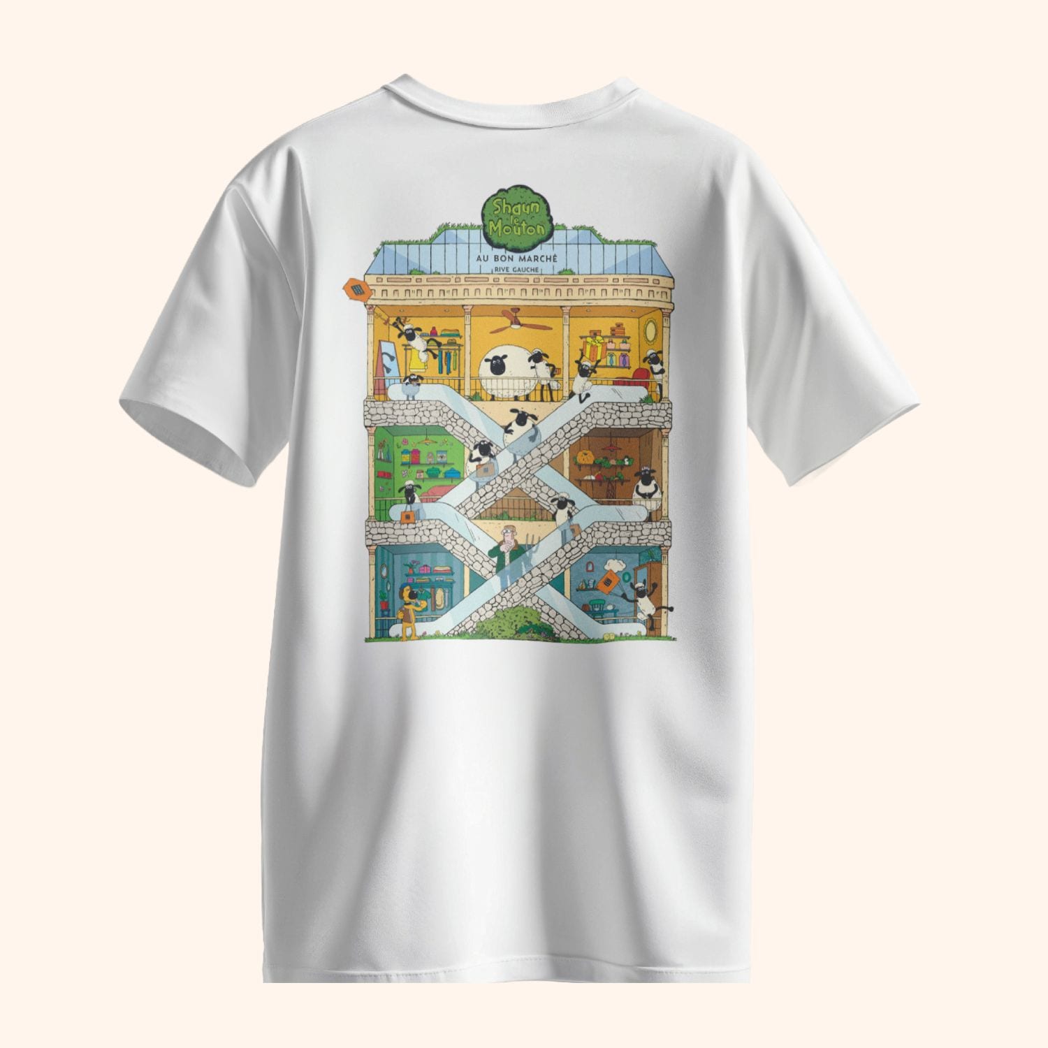 T-shirt Adulte Shaun Le Mouton "Escalator"