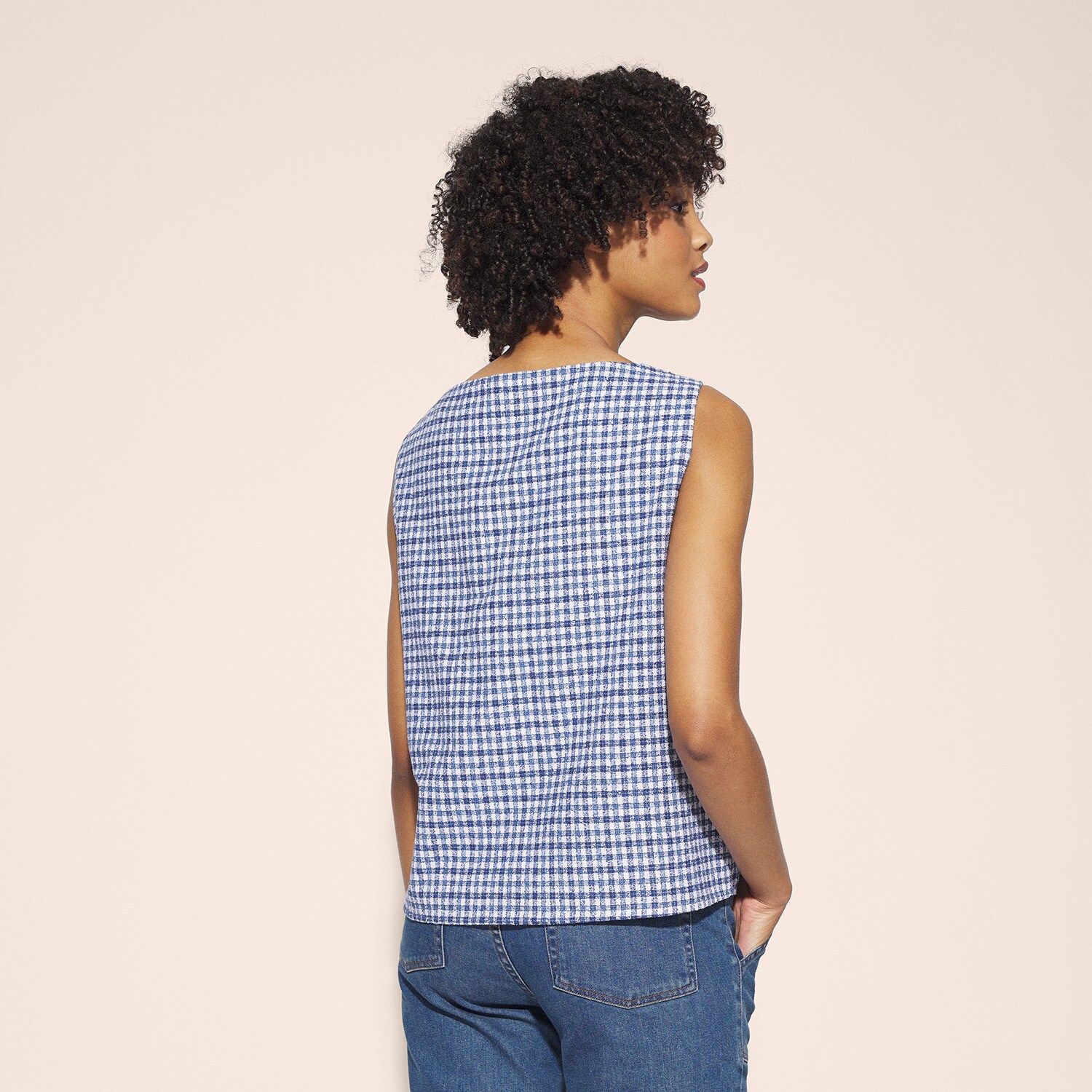 Top jacquard vichy