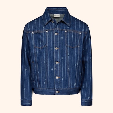 Veste denim monogramme, , hi-res