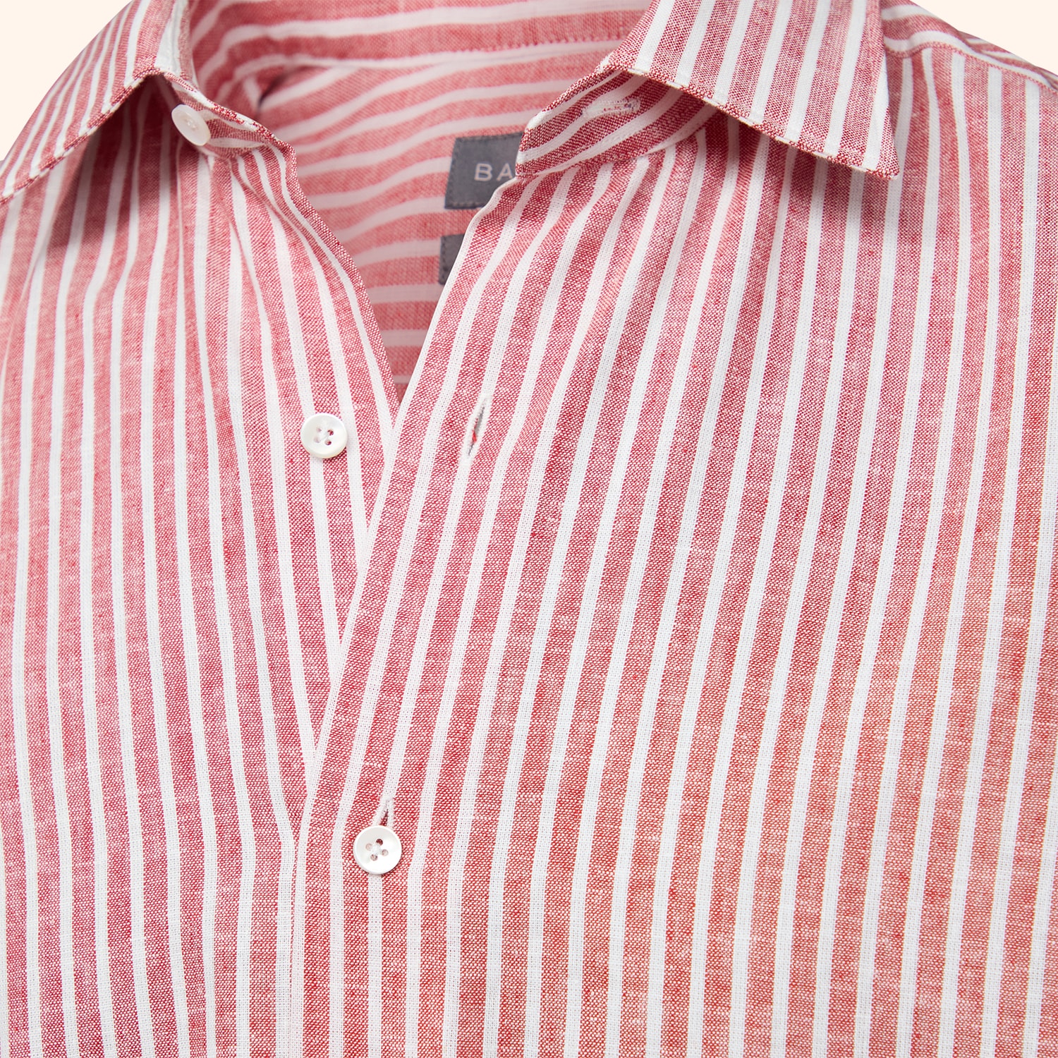 Chemise Naples en lin ray&eacute; bicolore