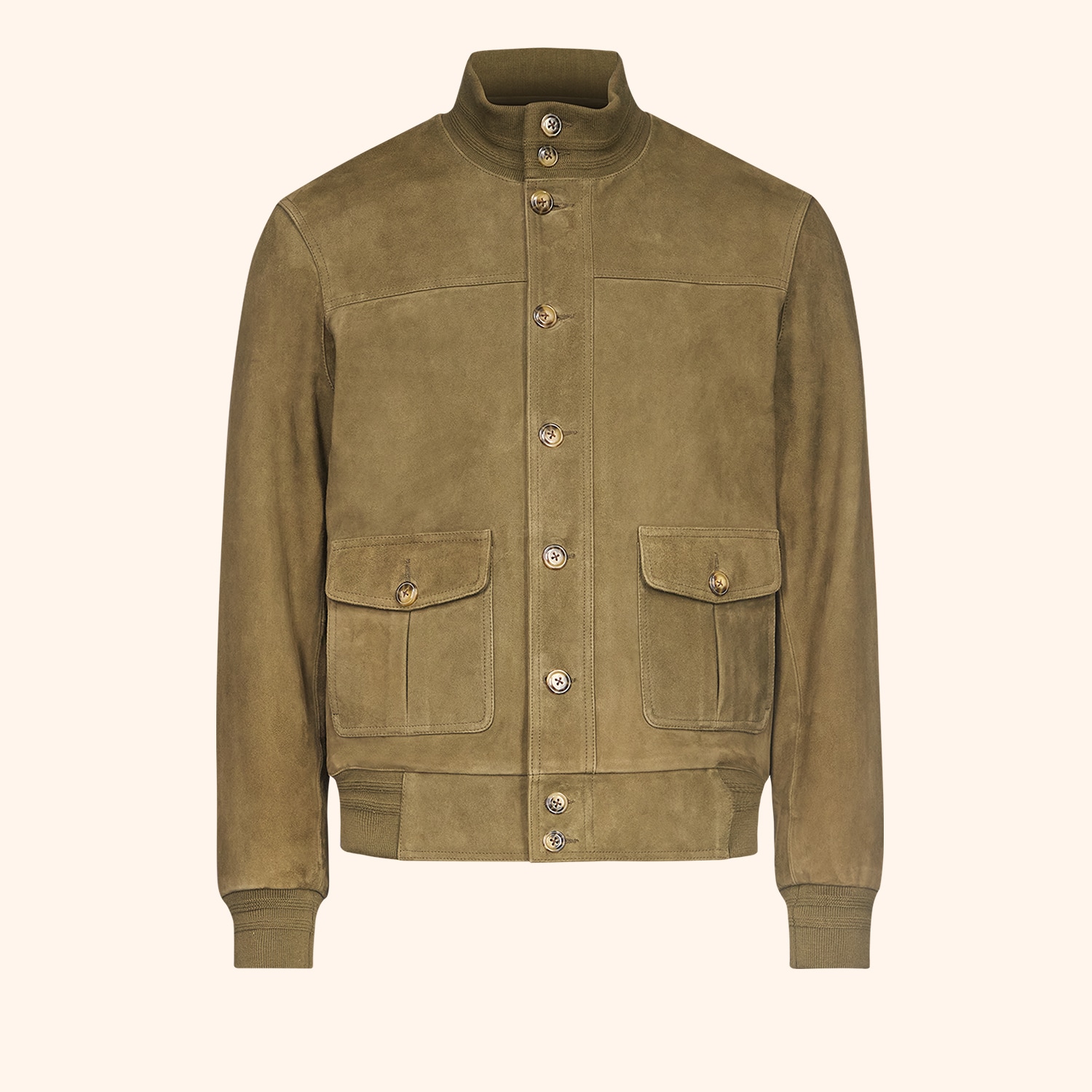 Blouson suede grandes poches