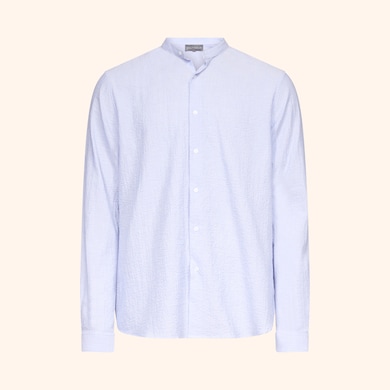 Chemise col mao en crépon , , hi-res