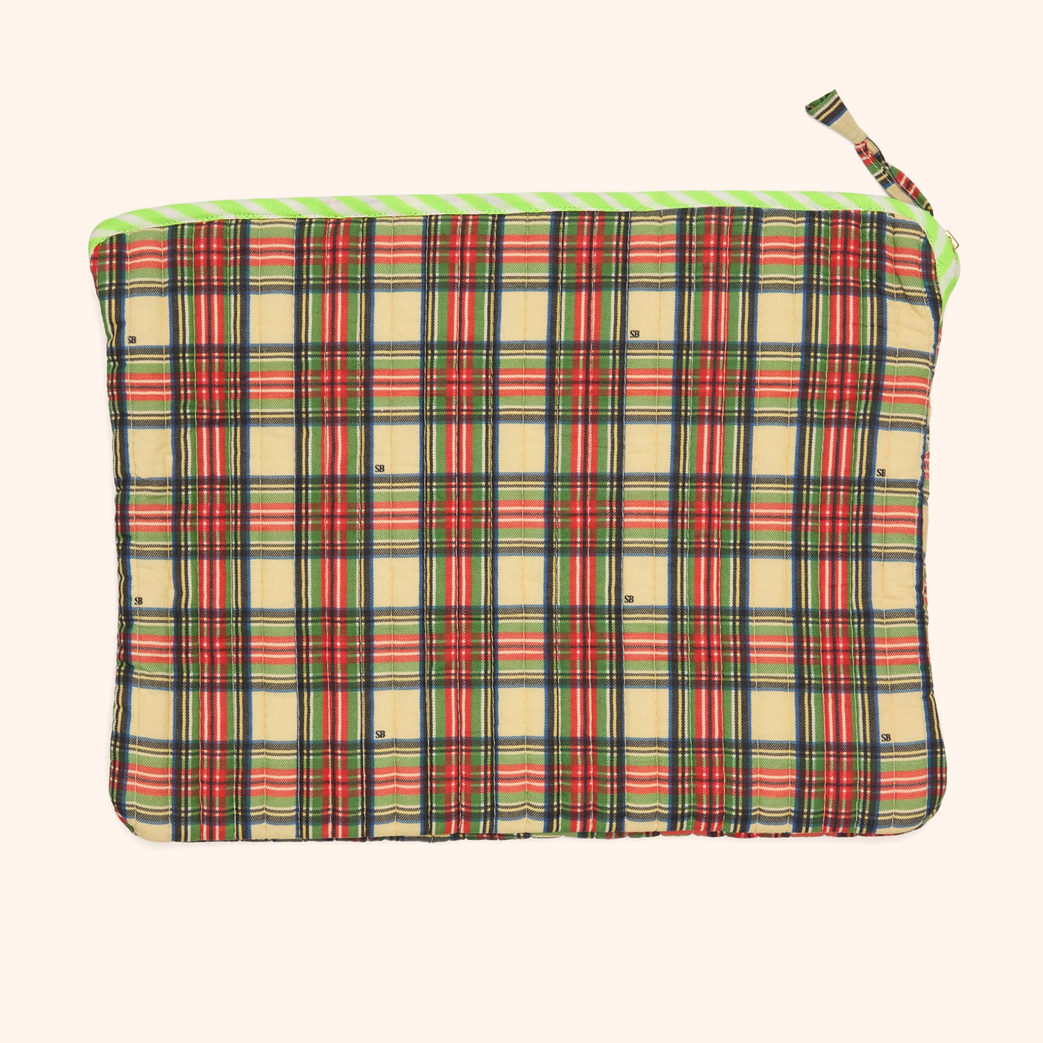 Computer pouch santa tartan
