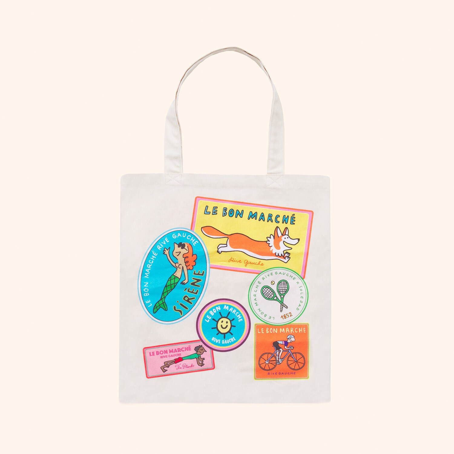 Totebag motifs patch, LE BON MARCHÉ RIVE GAUCHE X SOLEDAD