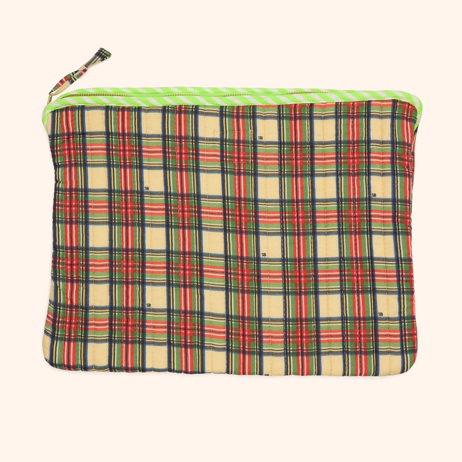Computer pouch santa tartan