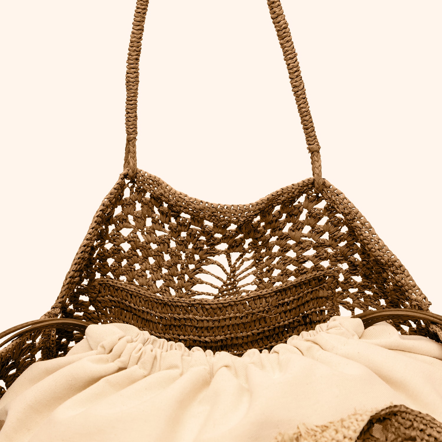 Panier rond floral en crochet