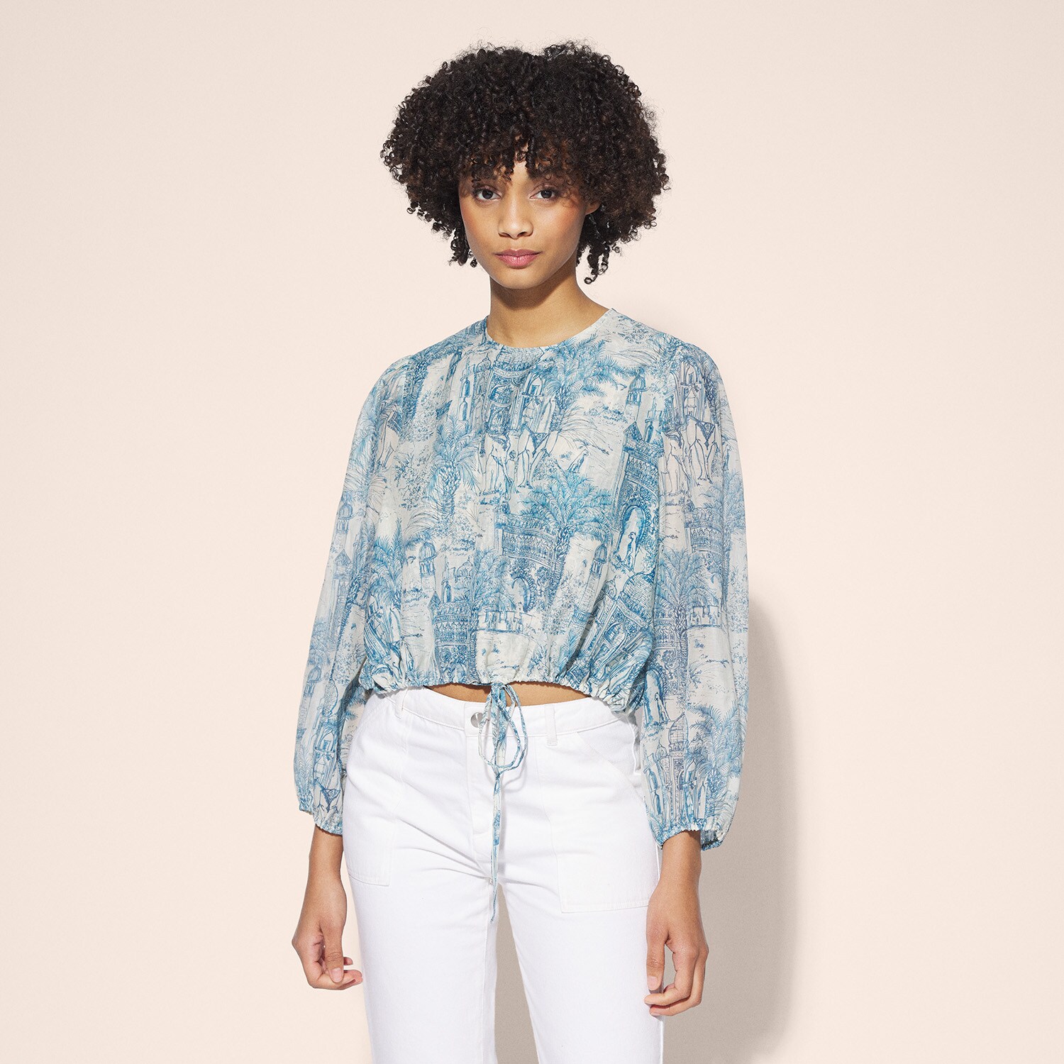 Blouse esprit toile de jouy