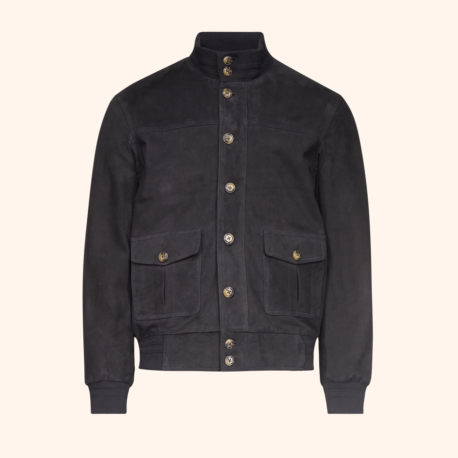 Blouson suede grandes poches