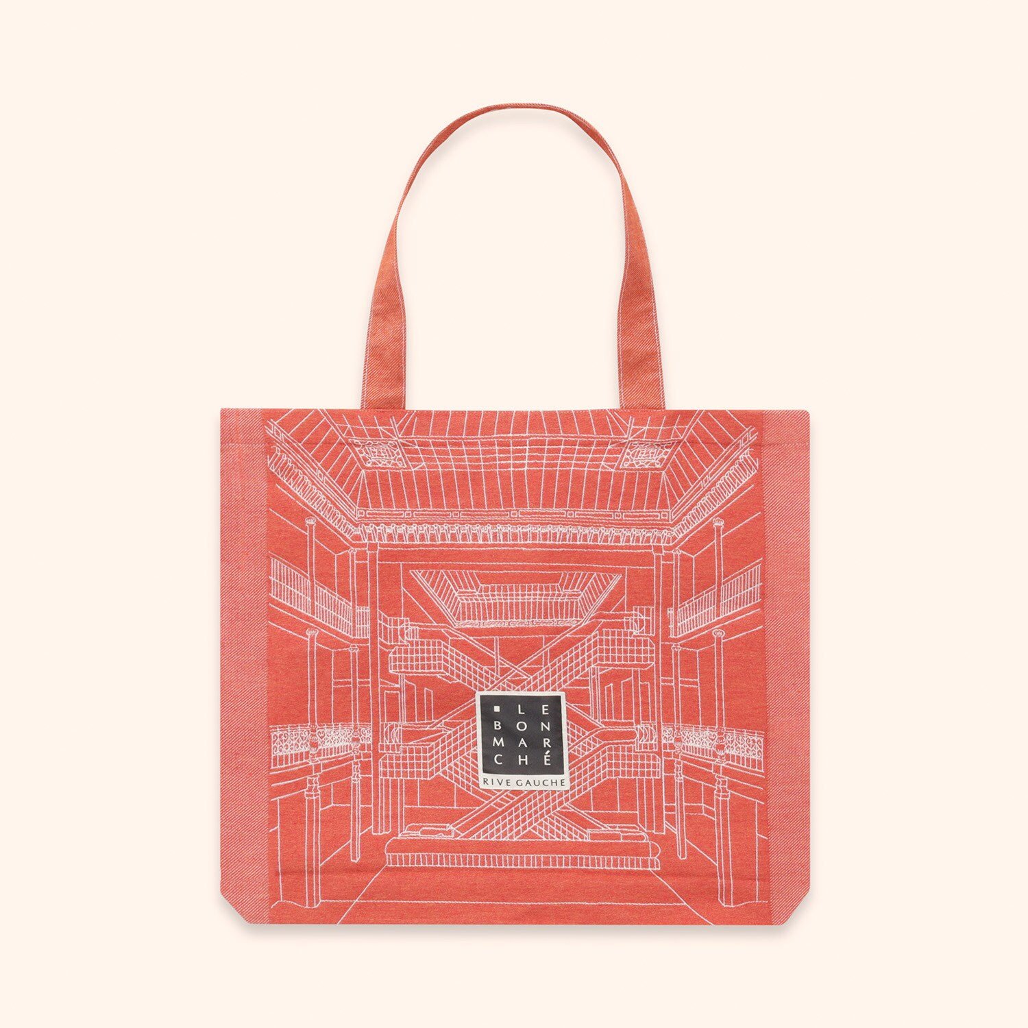 Cabas jacquard motif escalator