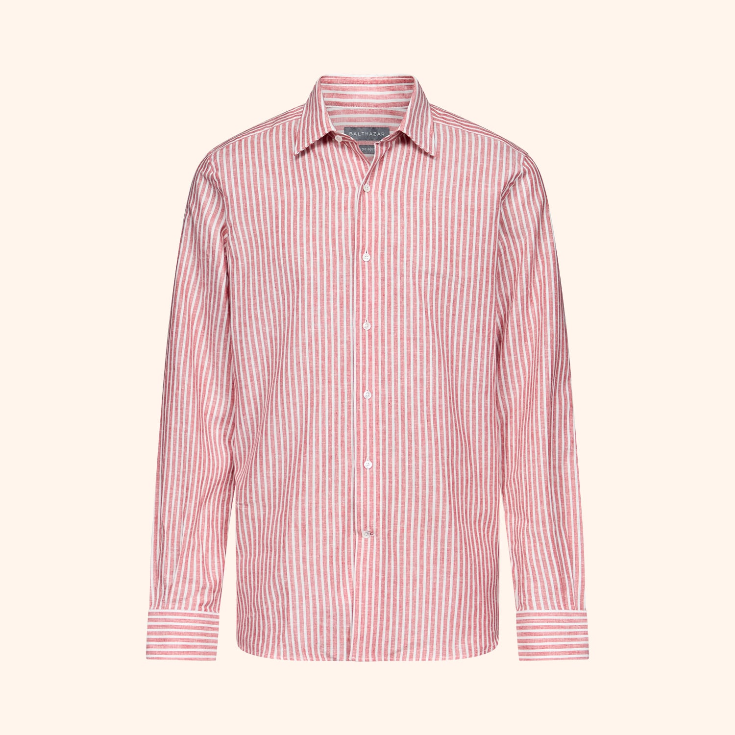 Chemise Naples en lin ray&eacute; bicolore