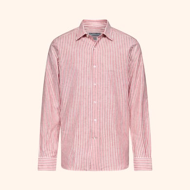 Chemise Naples en lin ray&eacute; bicolore, , hi-res