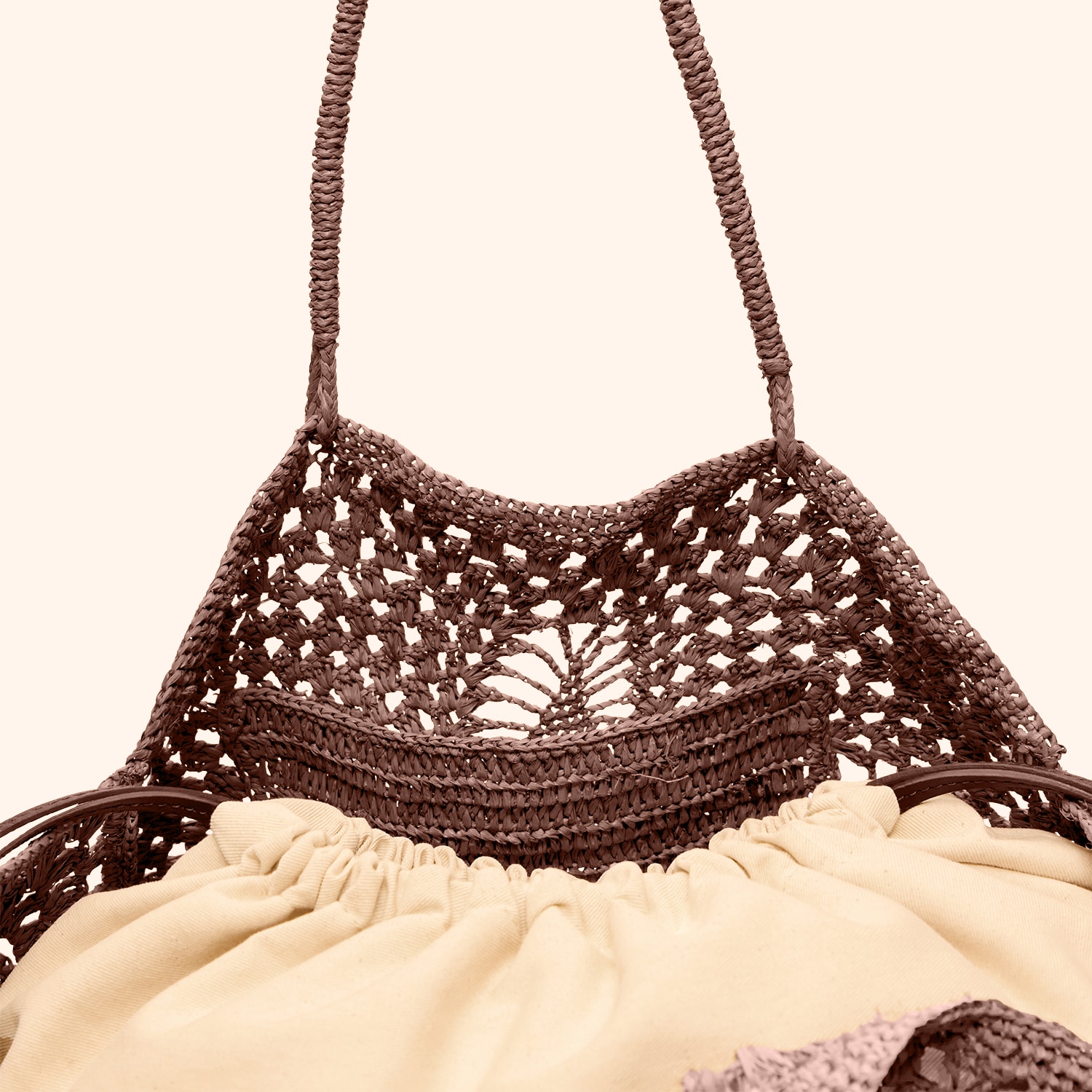 Panier rond floral en crochet