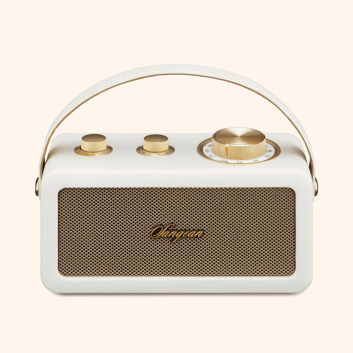 Enceinte bluetooth radio vintage beige