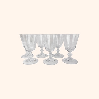 6 verres à eau guillochés, , hi-res