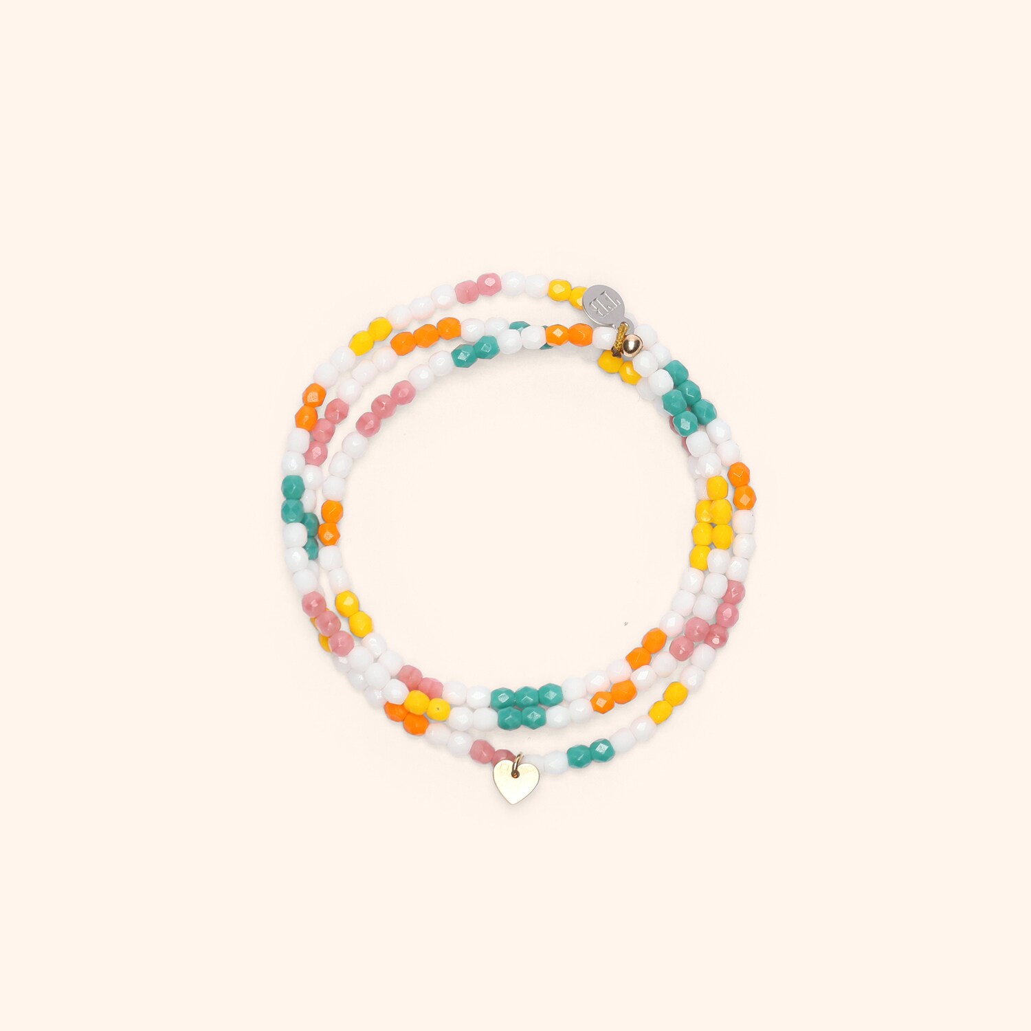  Bracelet cœur pastel tie and dye
