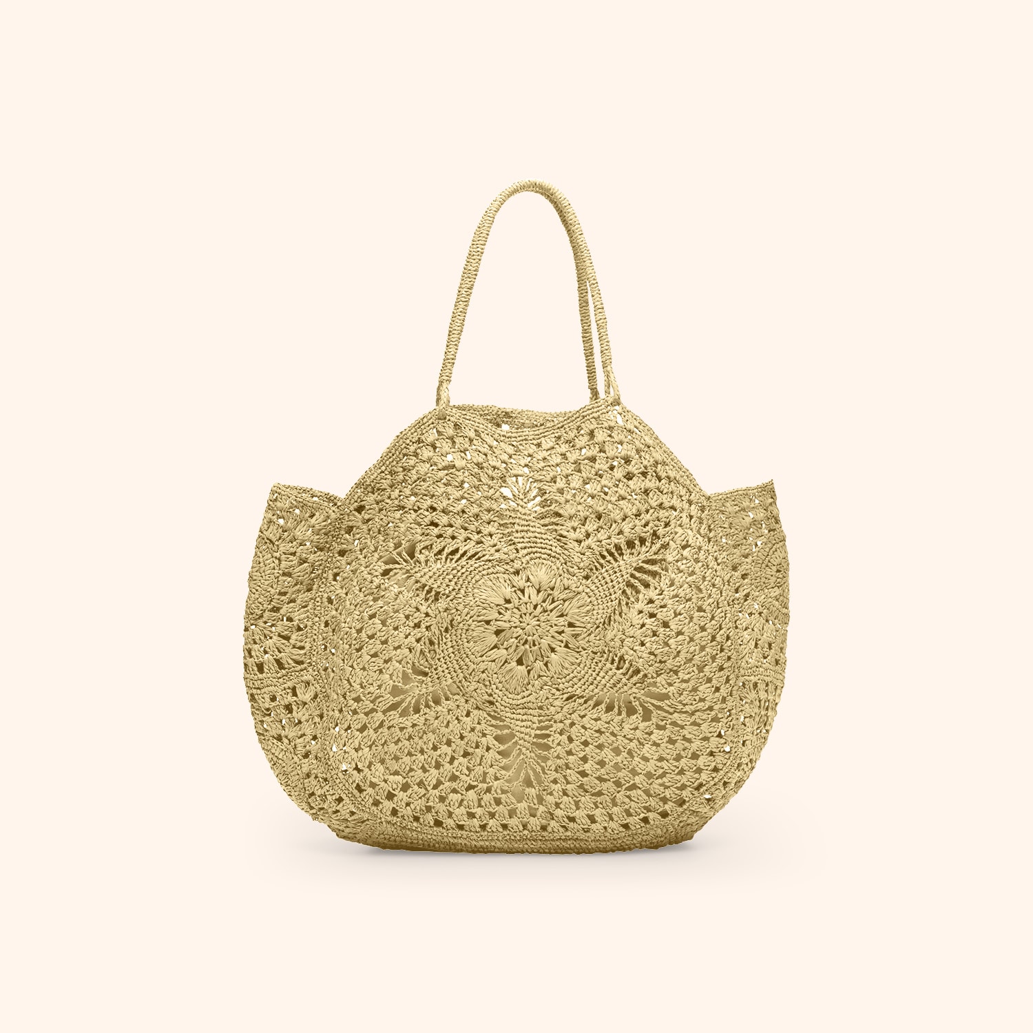 Panier rond floral en crochet