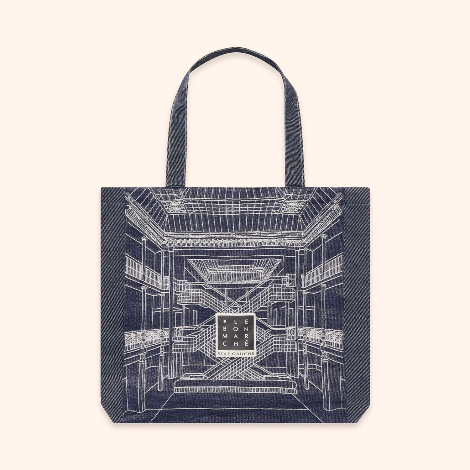 Cabas jacquard motif escalator