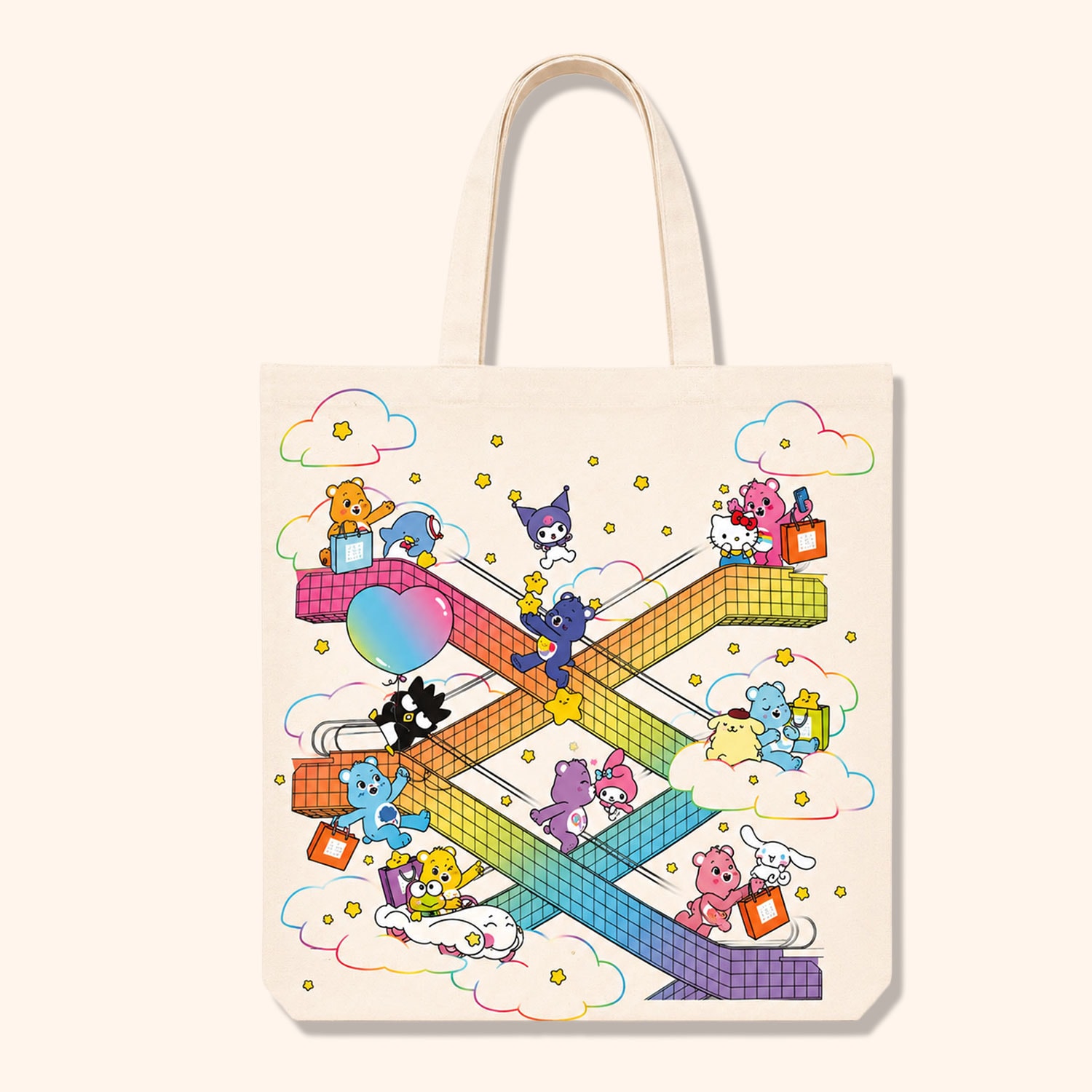Totebag Hello Kitty & les Bisounours "Fa&ccedil;ade"