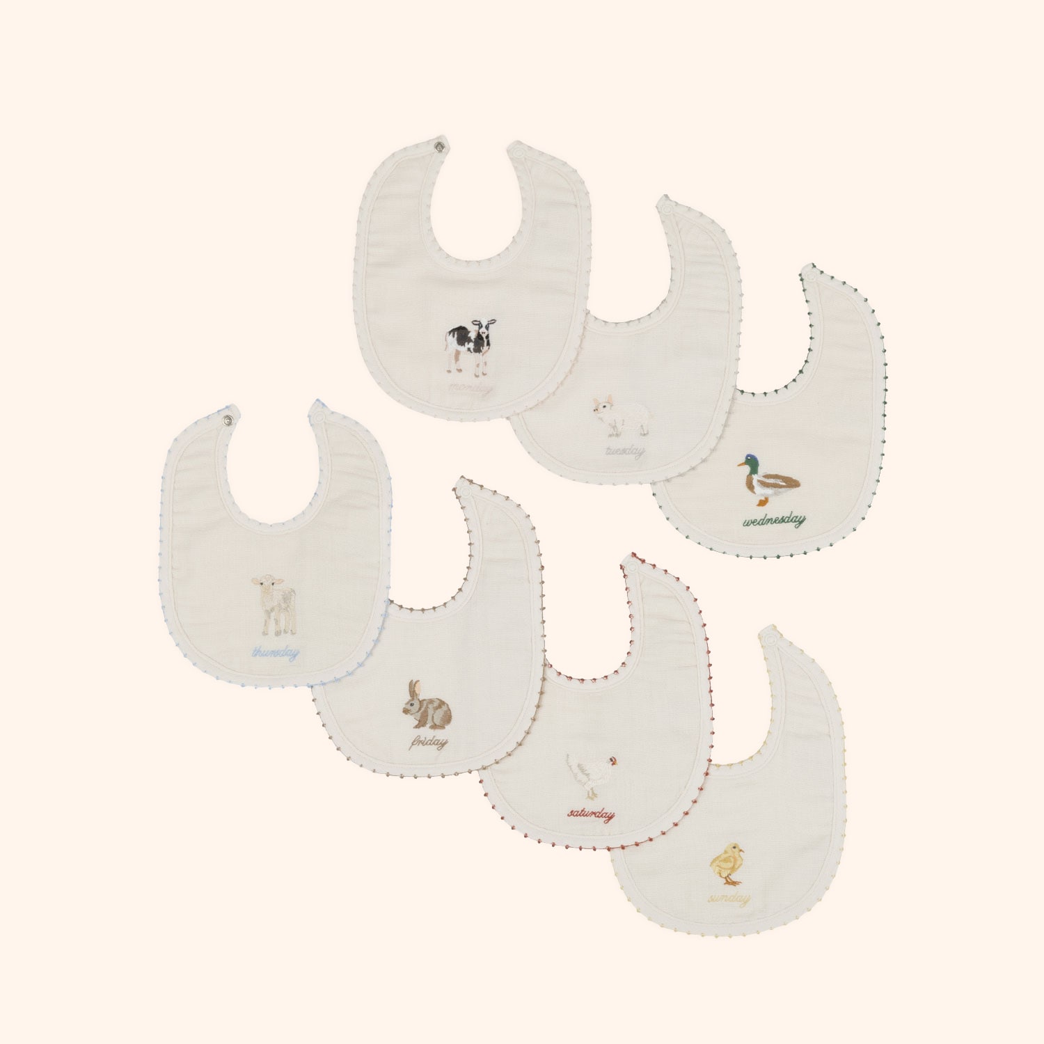 Set de bavoirs - 7 jours