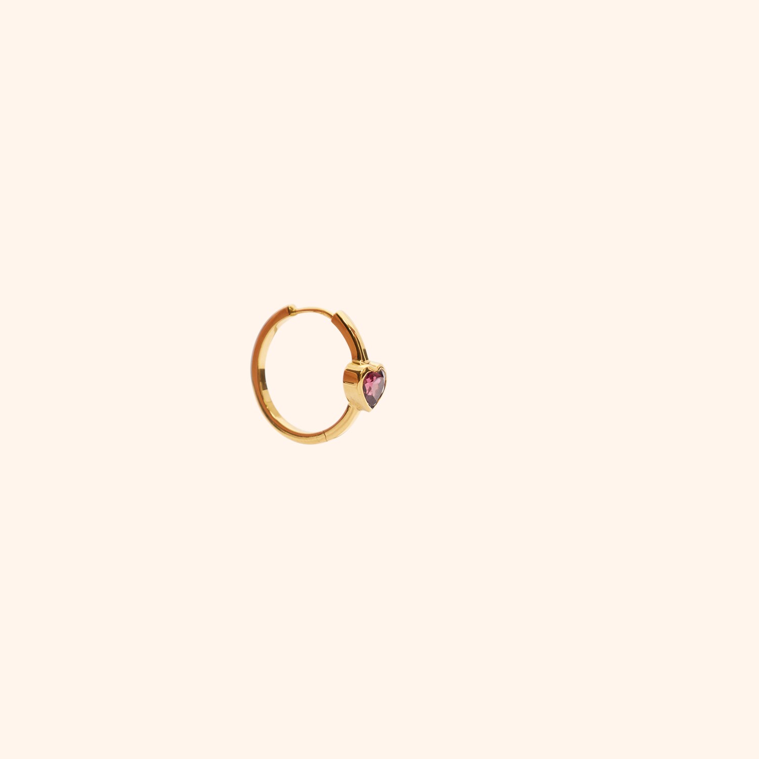 Boucle d'oreille Jolie Cœur Grenat