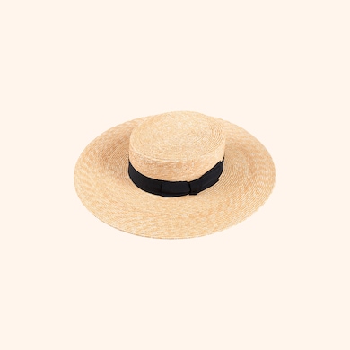 Chapeau de paille avec ruban, , hi-res