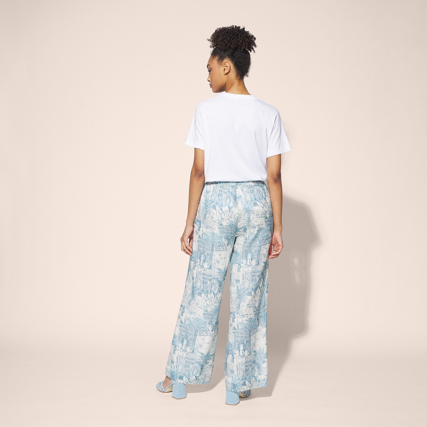 Pantalon esprit toile de jouy