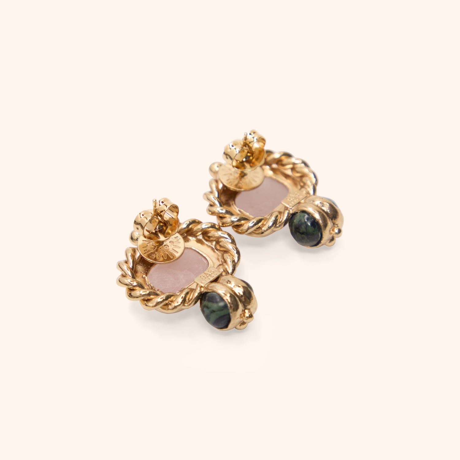 Boucles d'oreilles Amarante cabochons