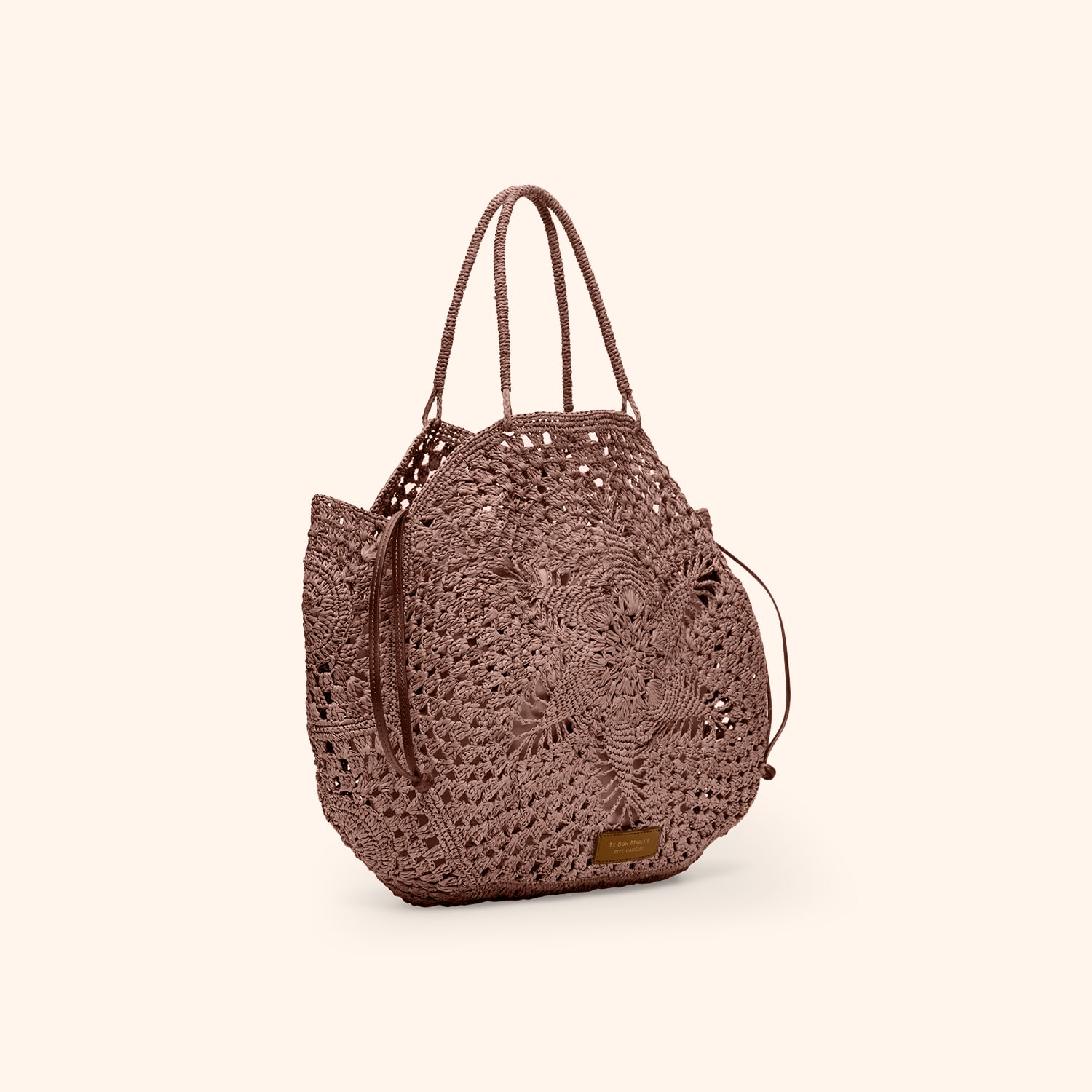 Panier rond floral en crochet