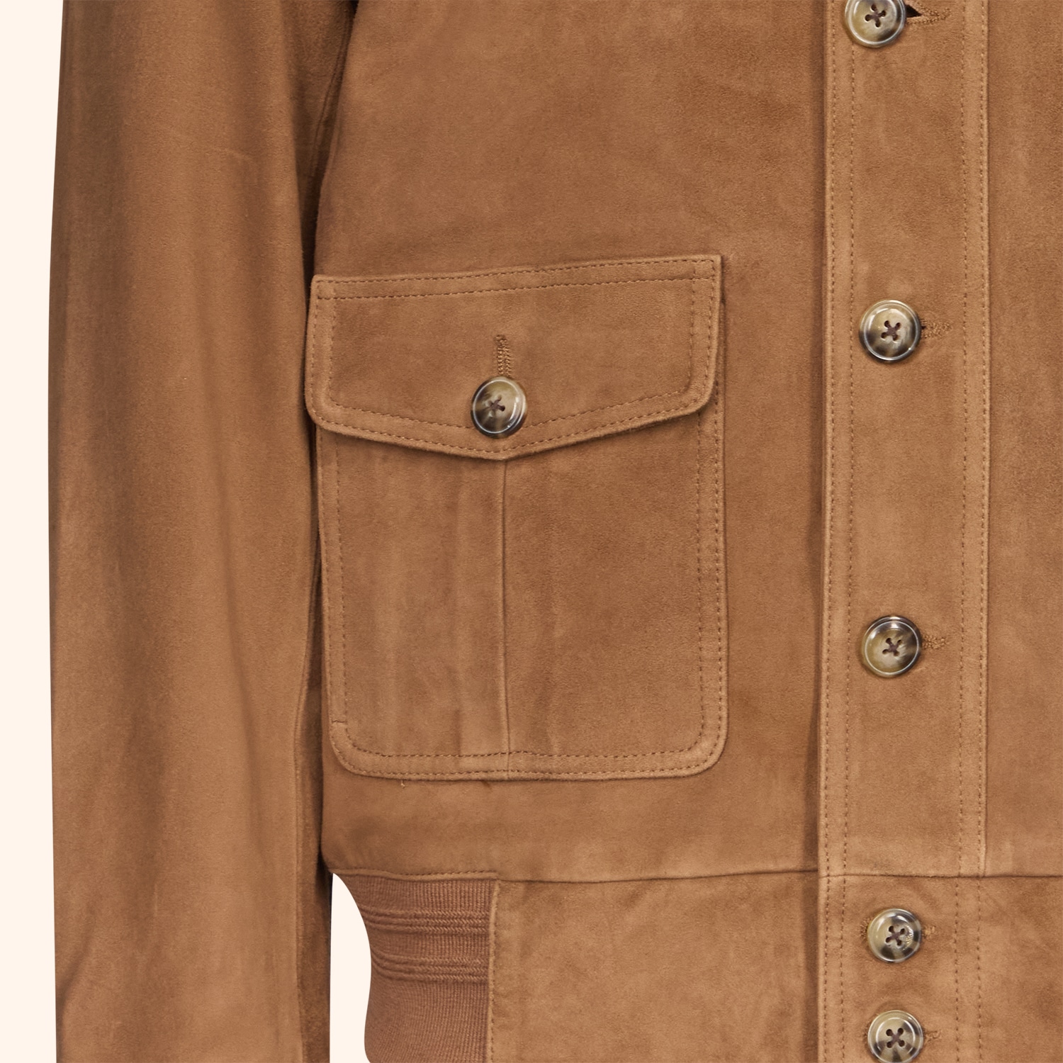 Blouson suede grandes poches