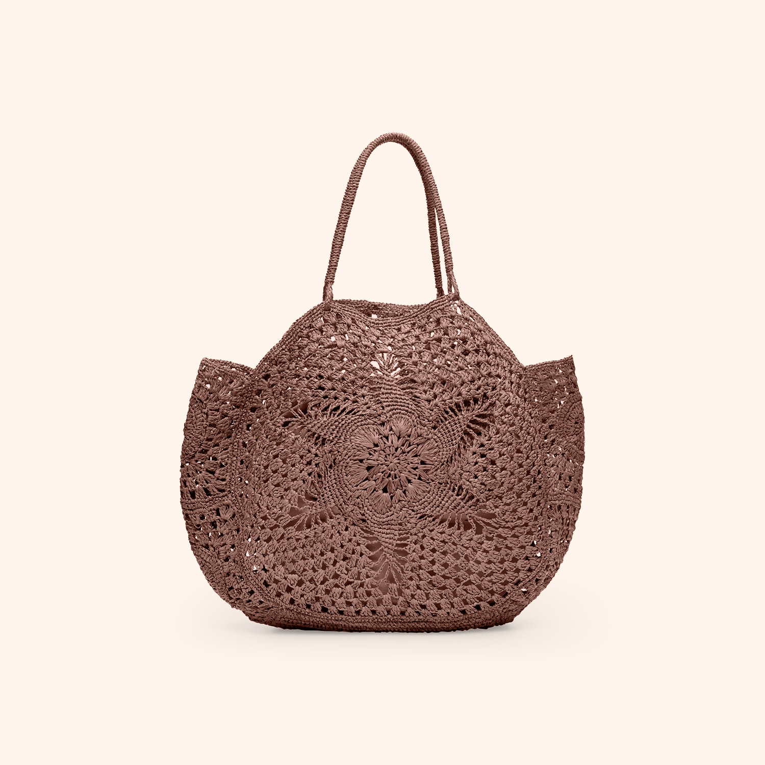 Panier rond floral en crochet