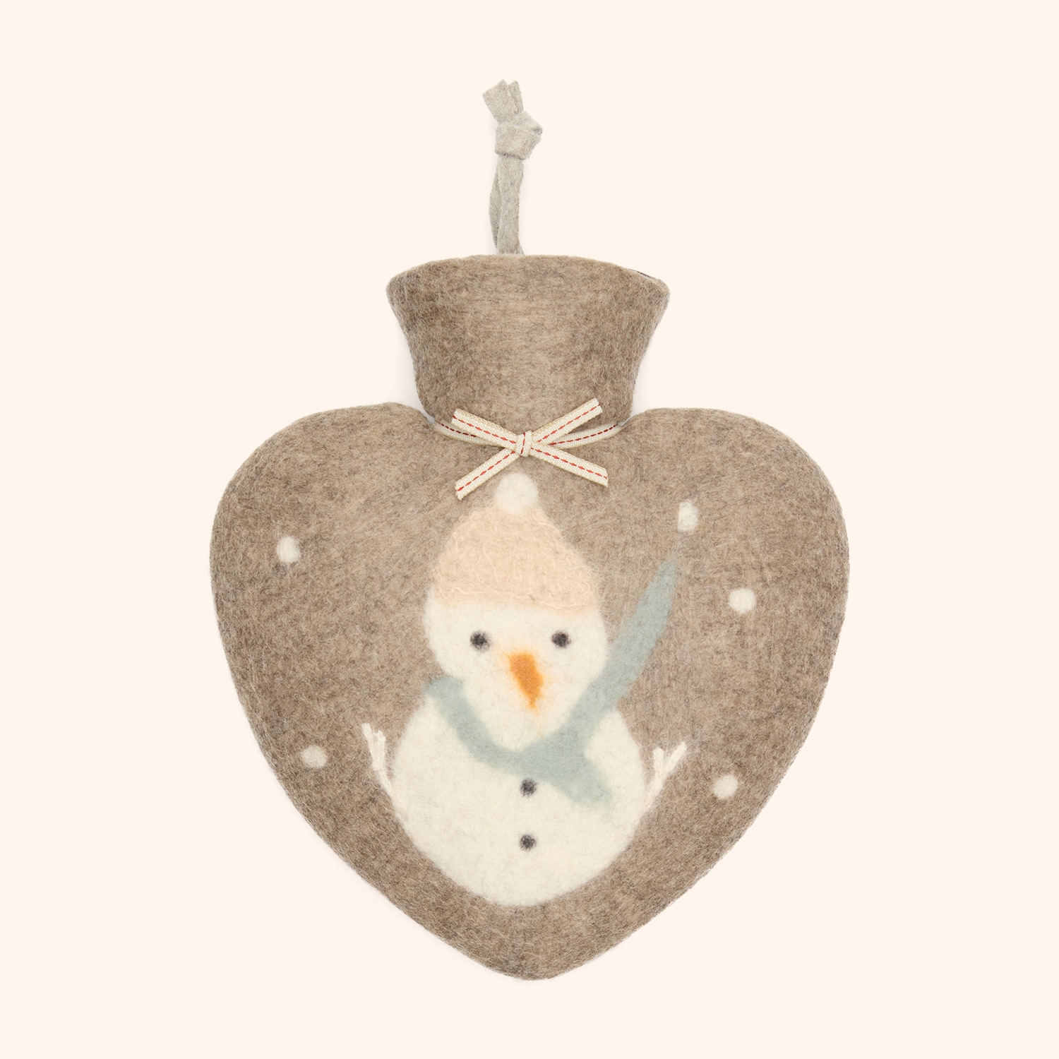 Bouillotte cœur bohnomme de neige